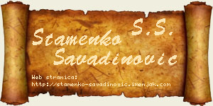 Stamenko Savadinović vizit kartica
